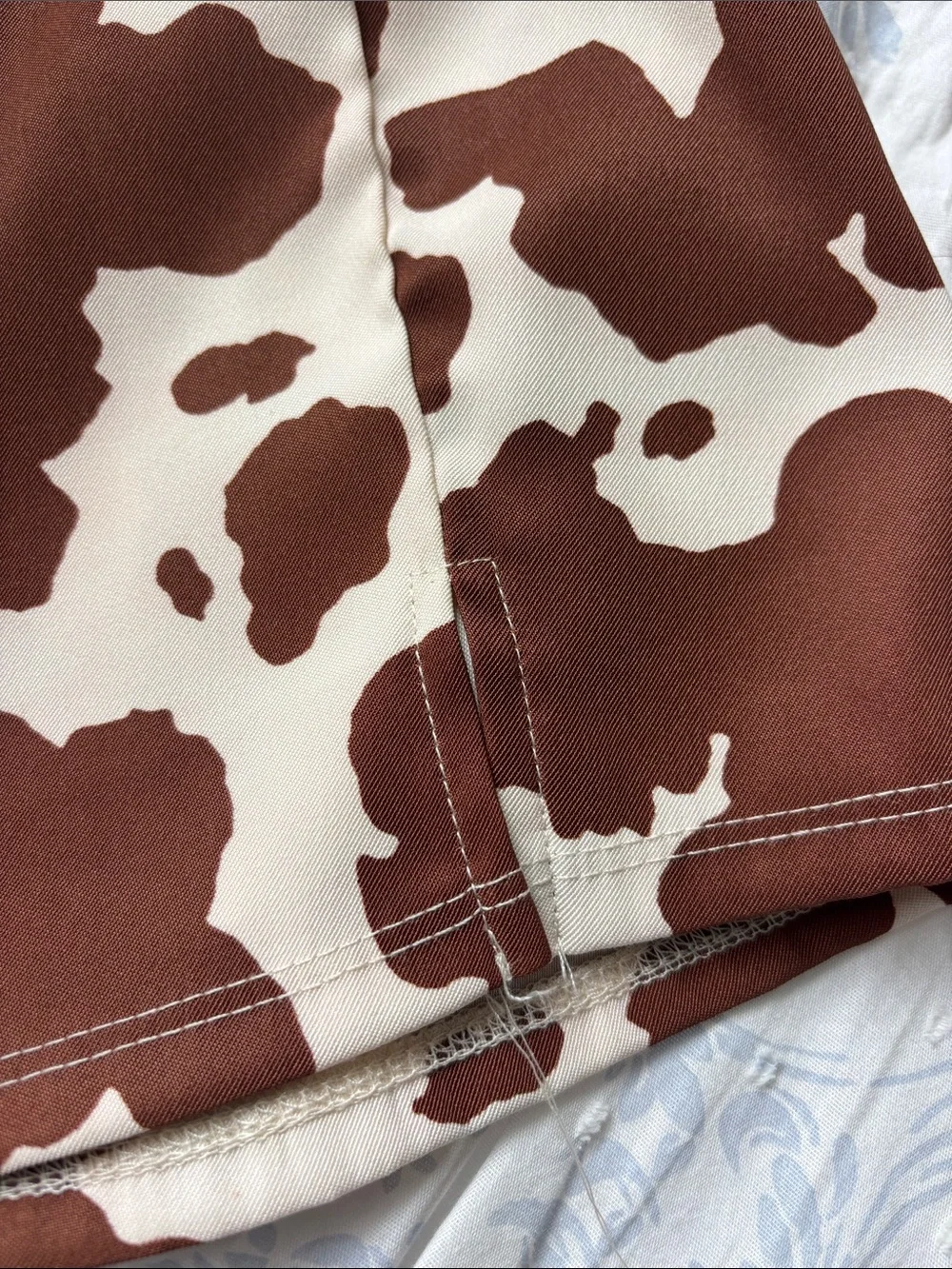 Brown Cow-Print Mini Skirt - Girls